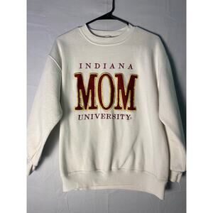 Gribble Indiana Mom University White Crewneck Sweater Women's Size Medium